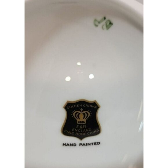 Vtg Golden Crown E&R England Fine Bone China Handpainted Egg Shaped Trinket Box - Picture 11 of 13